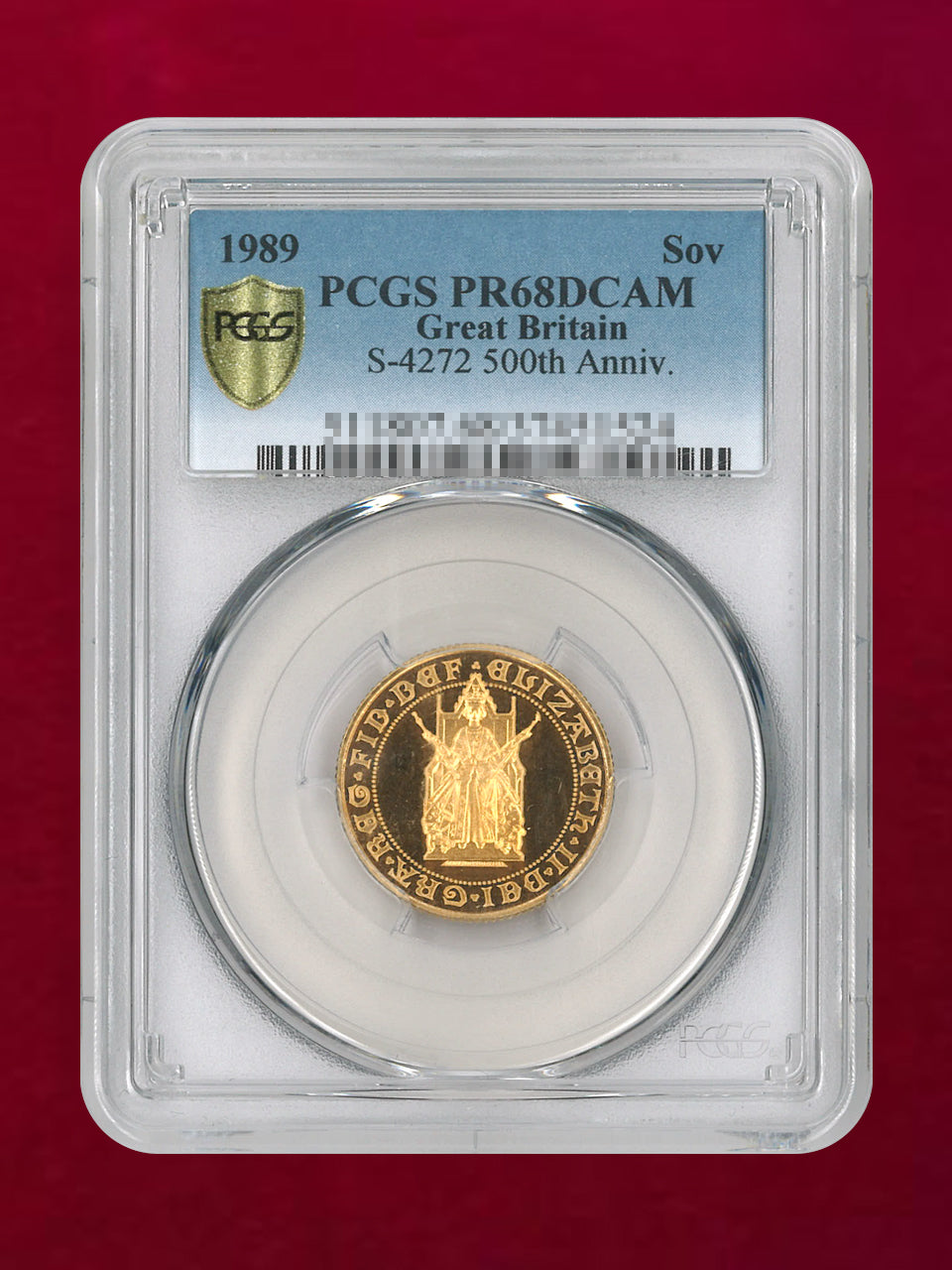 【イギリス】ソブリン金貨誕生500周年記念 プルーフセット 金貨4枚組 1989 PCGS［C-0000872］