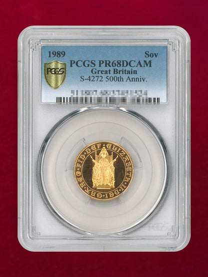 【イギリス】ソブリン金貨誕生500周年記念 プルーフセット 金貨4枚組 1989 PCGS［C-0000872］