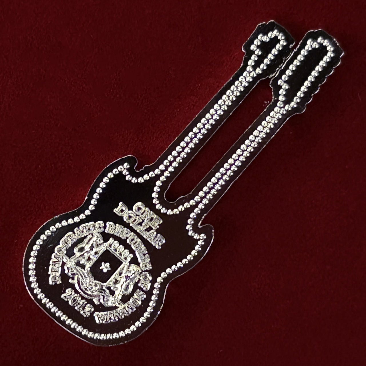 【ソマリア】ギター型コイン ダブルネックギター 1ドル 白銅貨 プルーフ 2012［C-0000875］