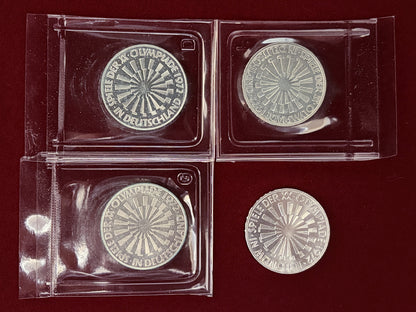 【西ドイツ】ミュンヘンオリンピック ミントセット 10マルク 銀貨 4枚組 1972［C-0000878］