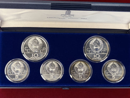 [Russia] Silver coin set commemorating the 1977 Moscow Olympics, set of 6 [C-0000046]