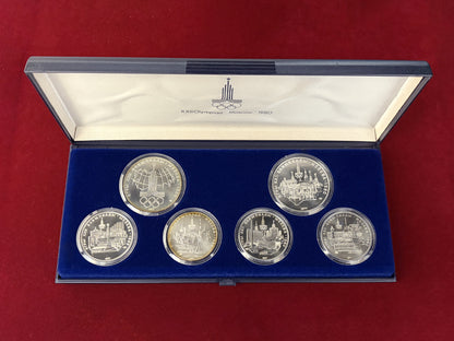 [Russia] Silver coin set commemorating the 1977 Moscow Olympics, set of 6 [C-0000046]