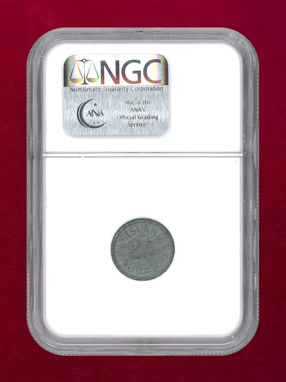 【アイスランド】25エイリル 亜鉛貨 1942 NGC MS 63［C-0000899］