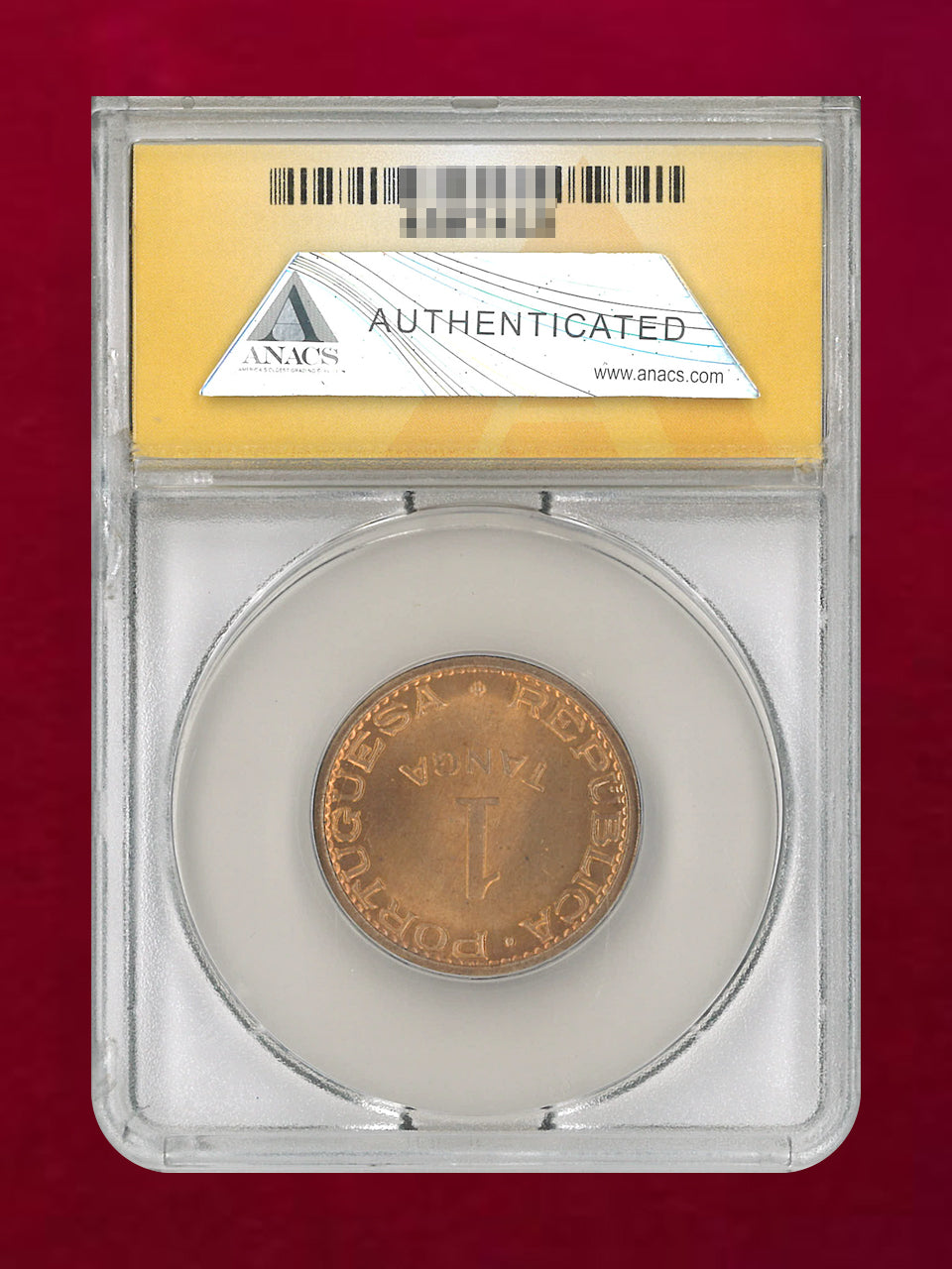 【ポルトガル領インド】1タンガ 青銅貨 1947 ANACS MS 64 RED［C-0000900］