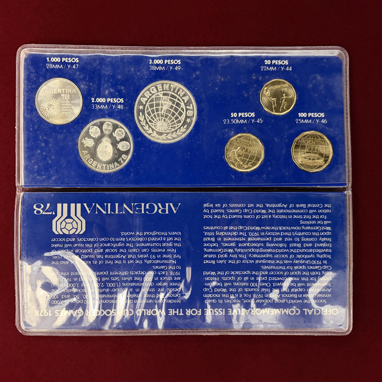 【アルゼンチン】1978年 FIFA ワールドカップ アルゼンチン大会記念 コインセット 6枚組 1977 ［C-0000912］