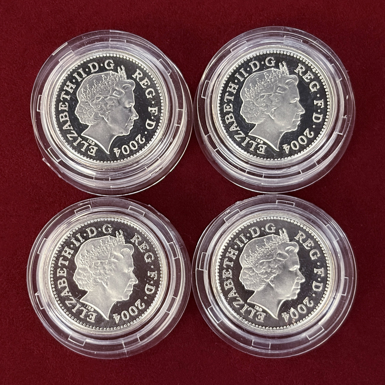 【イギリス】シルバーパターンセット 4枚組 2004［C-0000915］