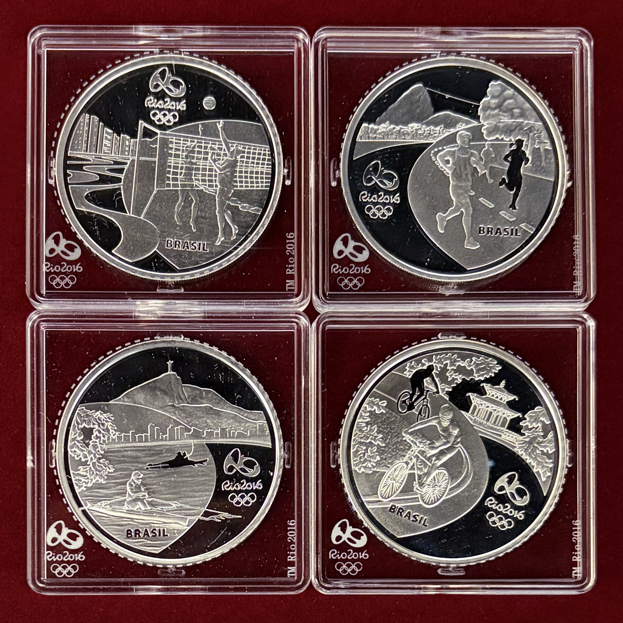 【ブラジル】2016年リオデジャネイロオリンピック記念 シルバーコインセット 4枚組 プルーフ 2015［C-0000928］