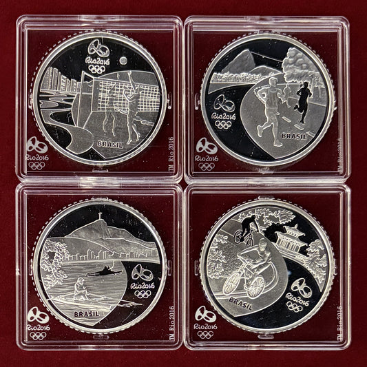 【ブラジル】2016年リオデジャネイロオリンピック記念 シルバーコインセット 4枚組 プルーフ 2015［C-0000928］