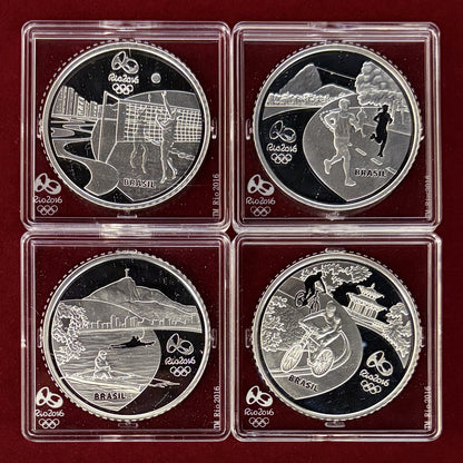 【ブラジル】2016年リオデジャネイロオリンピック記念 シルバーコインセット 4枚組 プルーフ 2015［C-0000928］