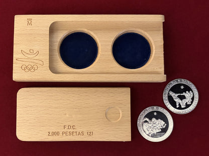 【スペイン】1992年バルセロナオリンピック記念 シルバーコインセット 2枚組 プルーフ 1992［C-0000929］