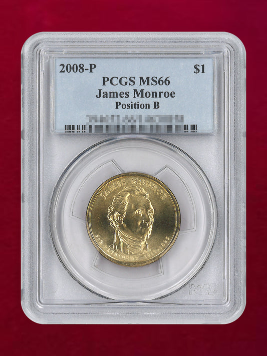 【アメリカ】第5代大統領 ジェームズ・モンロー 1ドル 銅貨 2008P PCGS MS66［C-0000931］