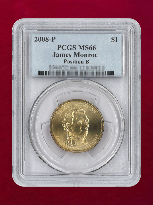 【アメリカ】第5代大統領 ジェームズ・モンロー 1ドル 銅貨 2008P PCGS MS66［C-0000932］
