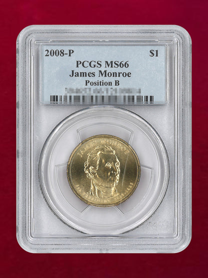【アメリカ】第5代大統領 ジェームズ・モンロー 1ドル 銅貨 2008P PCGS MS66［C-0000933］