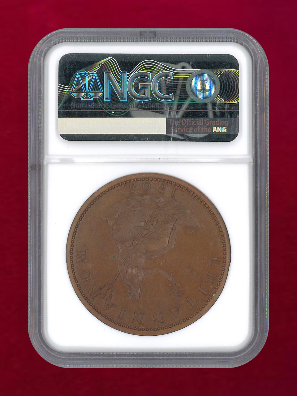 【イギリス】2ペンス 青銅貨 リストライク 1805銘 NGC PF 66 BN［C-0000941］