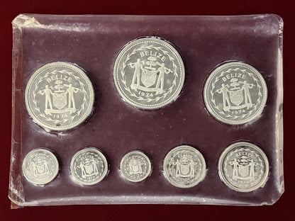 【ベリーズ】シルバープルーフセット 8枚組 1974［C-0000944］