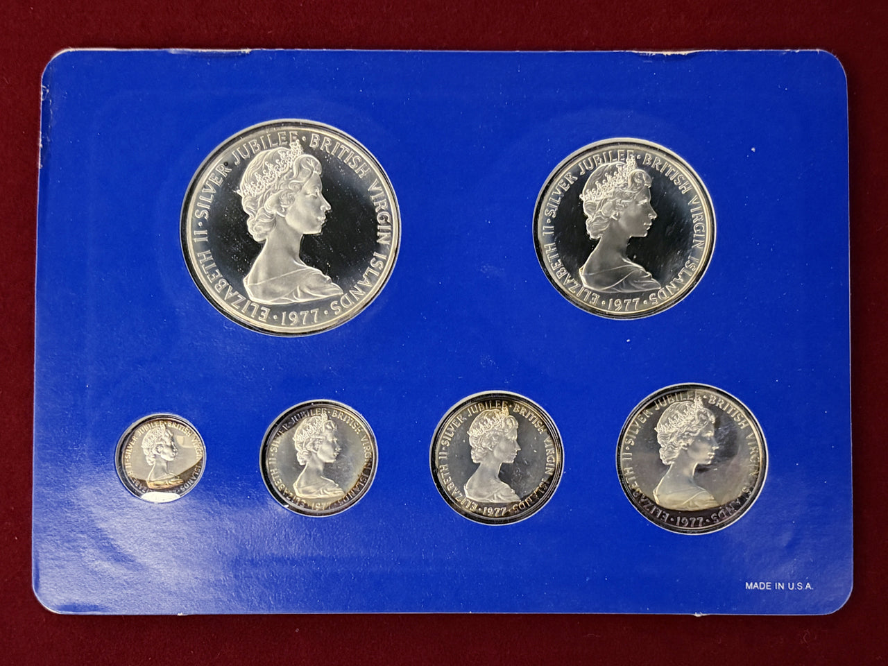 【英領ヴァージン諸島】エリザベス女王在位25周年記念 シルバープルーフセット 6枚組 1977［C-0000945］