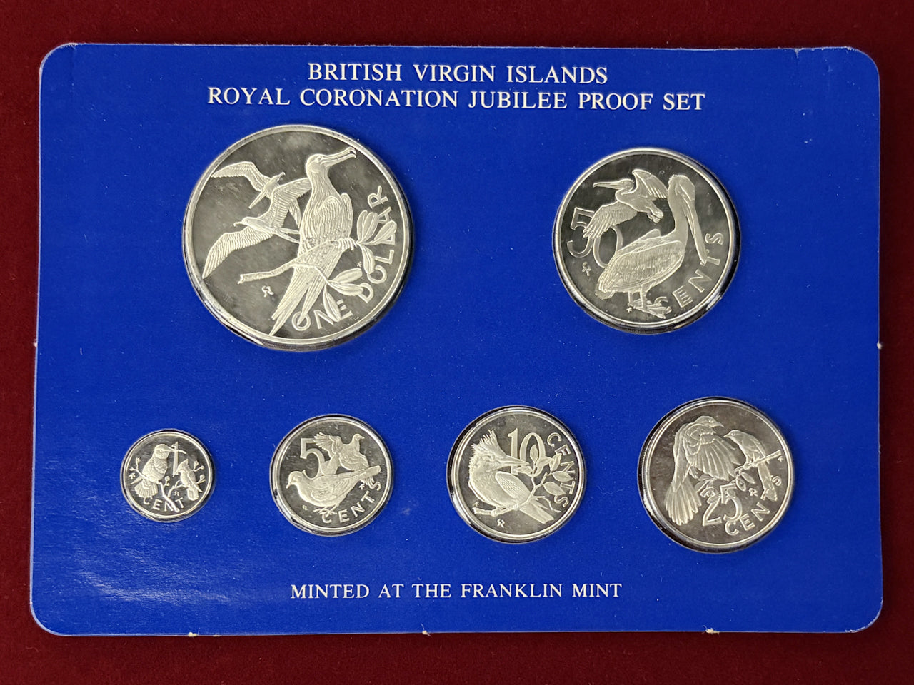 【英領ヴァージン諸島】エリザベス女王在位25周年記念 シルバープルーフセット 6枚組 1978［C-0000947］