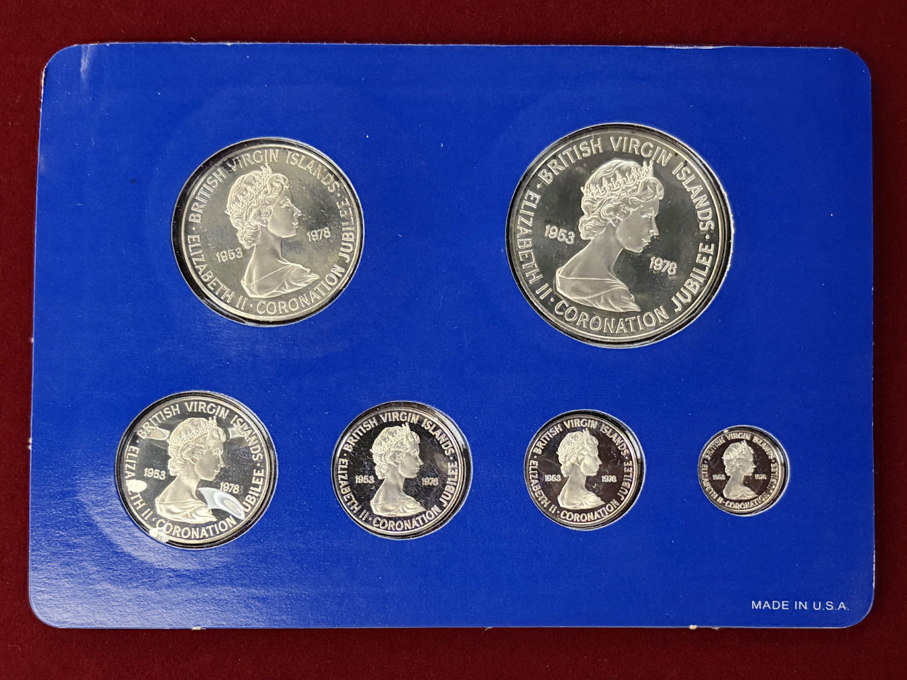 【英領ヴァージン諸島】エリザベス女王在位25周年記念 シルバープルーフセット 6枚組 1978［C-0000947］