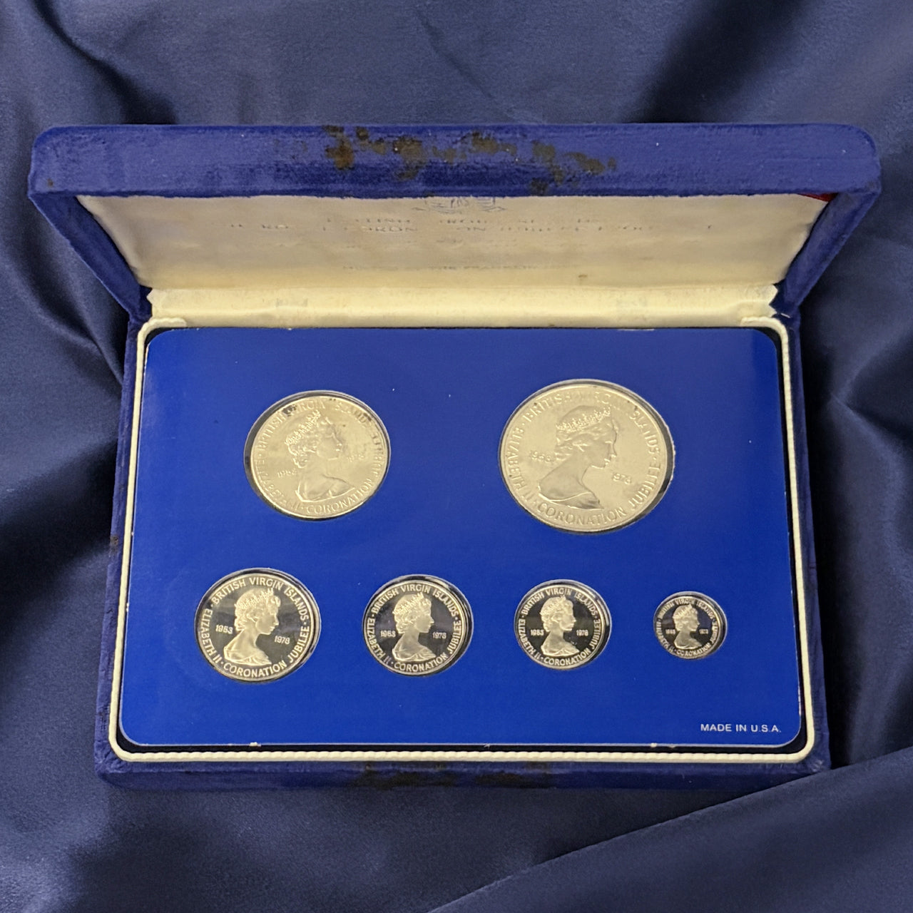 【英領ヴァージン諸島】エリザベス女王在位25周年記念 シルバープルーフセット 6枚組 1978［C-0000947］