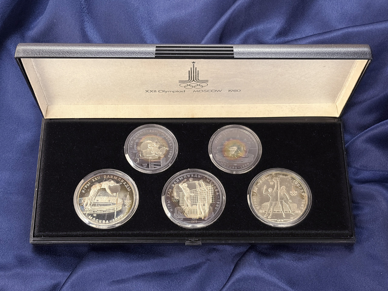 【ロシア】1980年モスクワオリンピック記念 シルバープルーフセット 5枚組 1979［C-0000952］