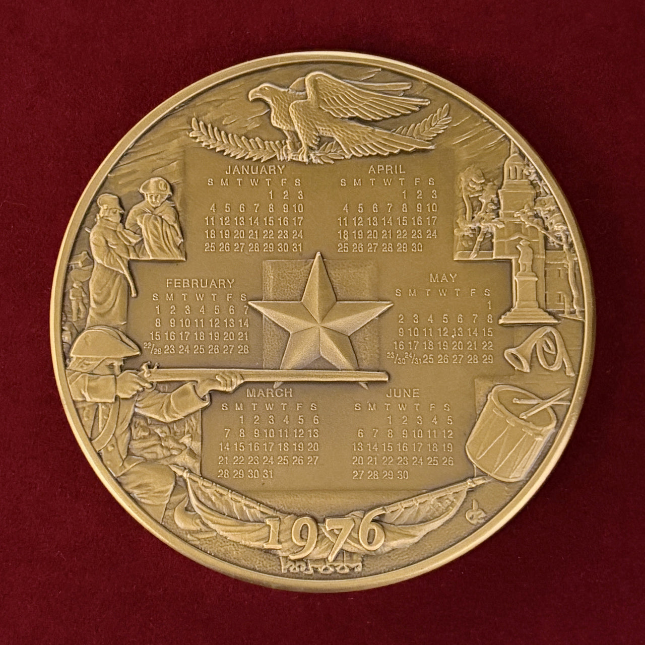 【アメリカ】建国200周年記念 1976年カレンダーメダル 1975［C-0000955］