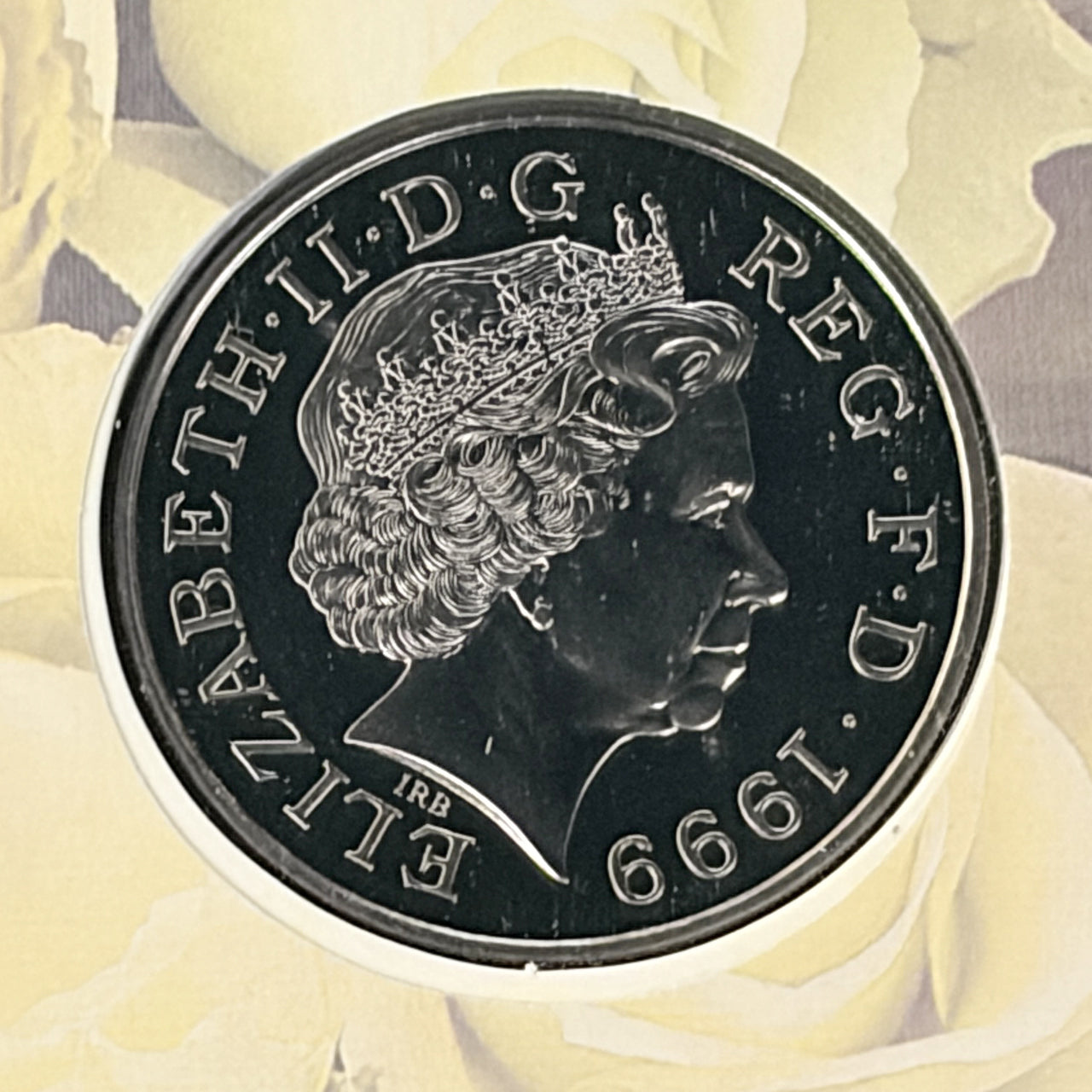 イギリス】ダイアナ妃追悼 5ドル 白銅貨 切手付き 1997［C-0000957