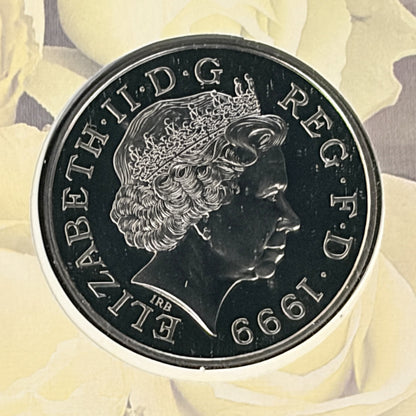 【イギリス】ダイアナ妃追悼 5ドル 白銅貨 切手付き 1997［C-0000957］