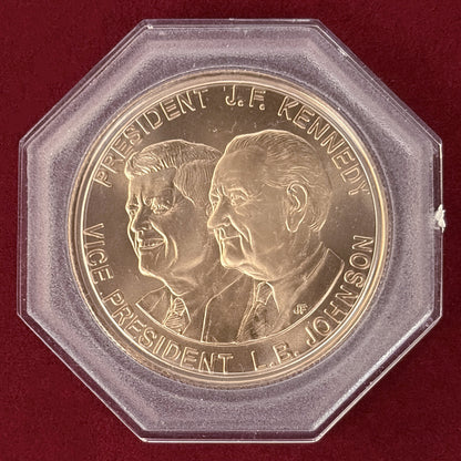 【アメリカ】ケネディ大統領・ジョンソン副大統領就任記念 ブロンズメダル［C-0000958］