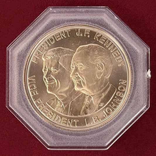 【アメリカ】ケネディ大統領・ジョンソン副大統領就任記念 ブロンズメダル［C-0000958］