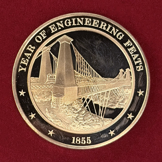 【アメリカ】ナイアガラの吊り橋開通 ブロンズ製メダル プルーフ［C-0000969］