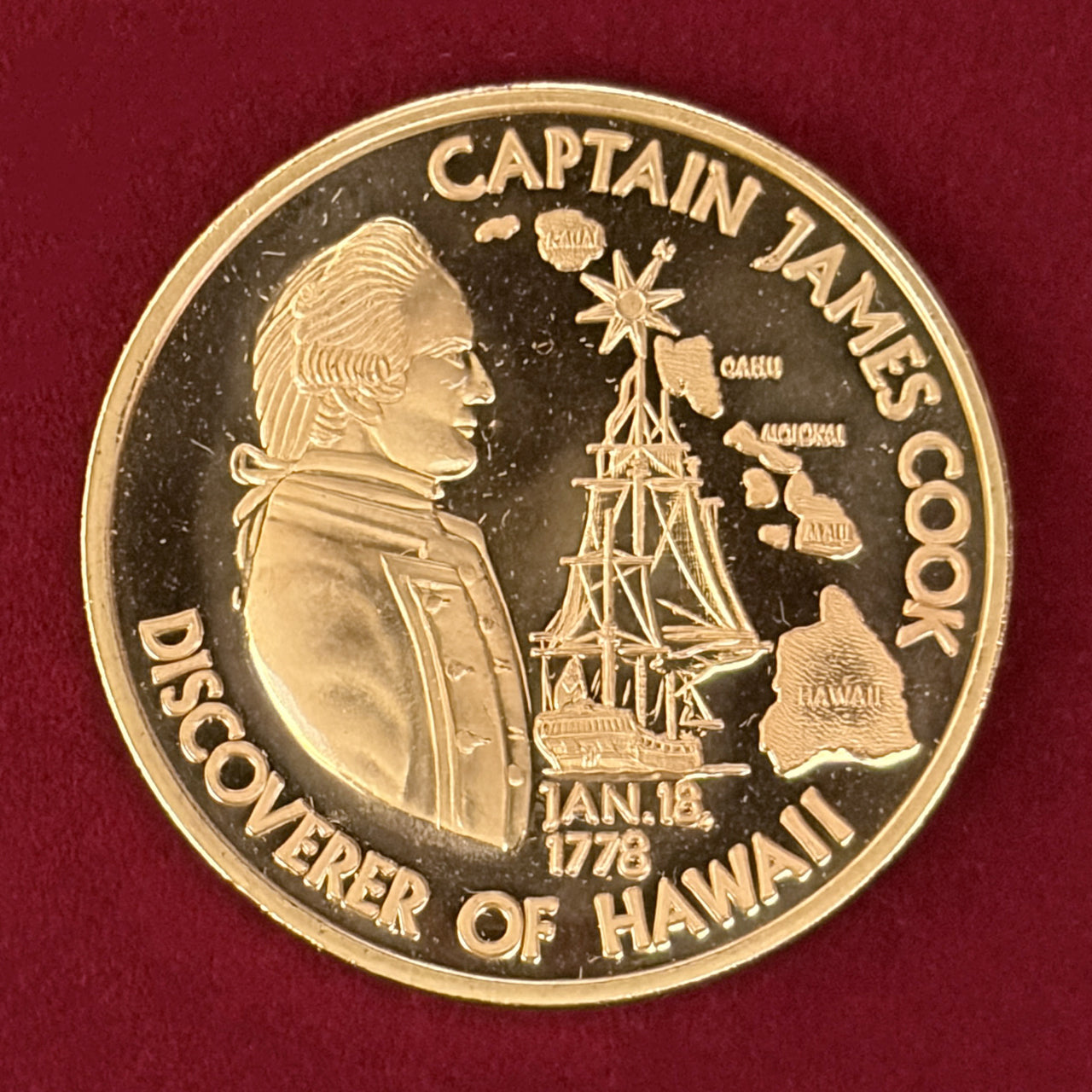 [USA] Hawaii Discovery Bicentennial Bronze Proof Medal 1978 [C-0000971]