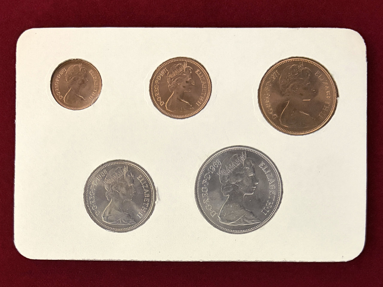 【イギリス】ファースト・デシマル・コインセット 5枚組 1971 ［C-0000972］