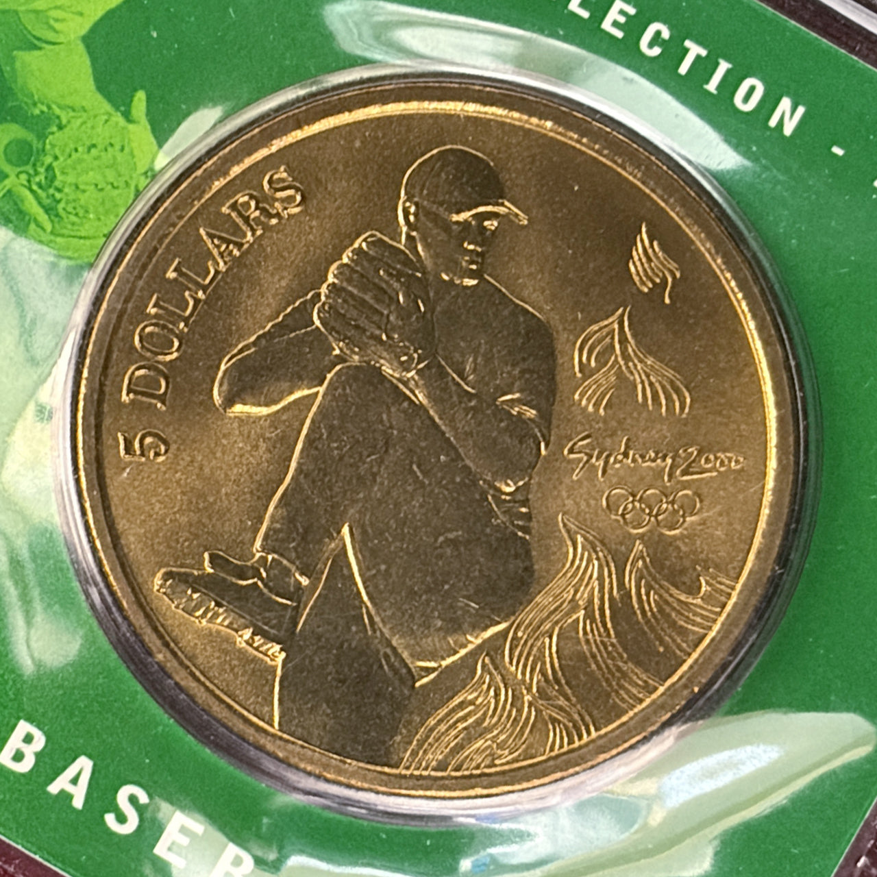 オーストラリア】2000年シドニーオリンピック 野球 5ドル アルミ青銅貨