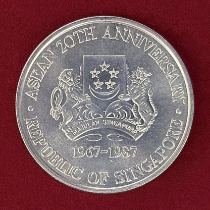 【シンガポール】ASEAN20周年記念 10ドル 白銅貨 1987［C-0000987］