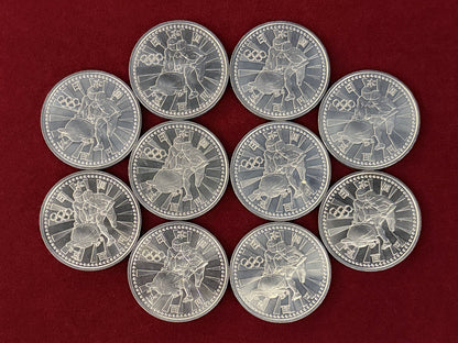 [Japan] Nagano Winter Olympics Commemorative 500 yen Cupronickel Coin, 1st Edition, Snowboard, Set of 10, 1997 [C-0000599]