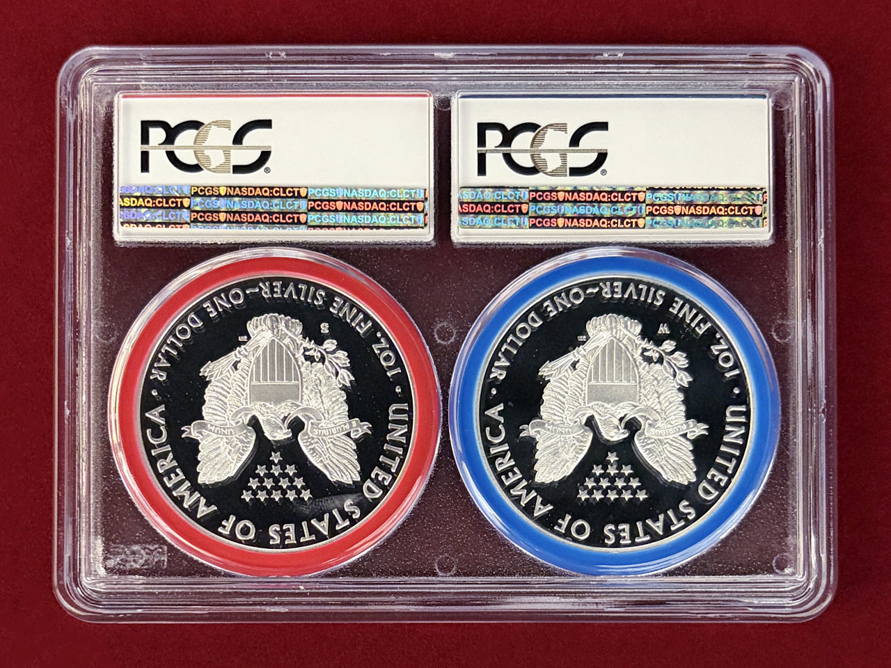 【アメリカ】アメリカンシルバーイーグルダラー 1ドル 銀貨 プルーフ 2017 2枚組 PCGS PR70DCAM［C-0000993］