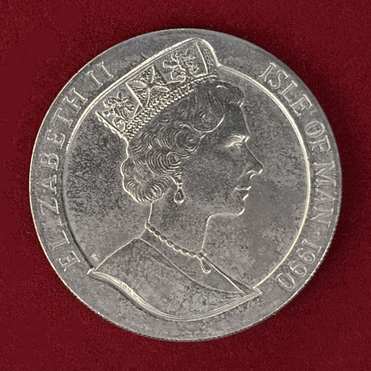 マン島】ペニー・ブラック発行150周年記念 クラウン 白銅貨 1990［C