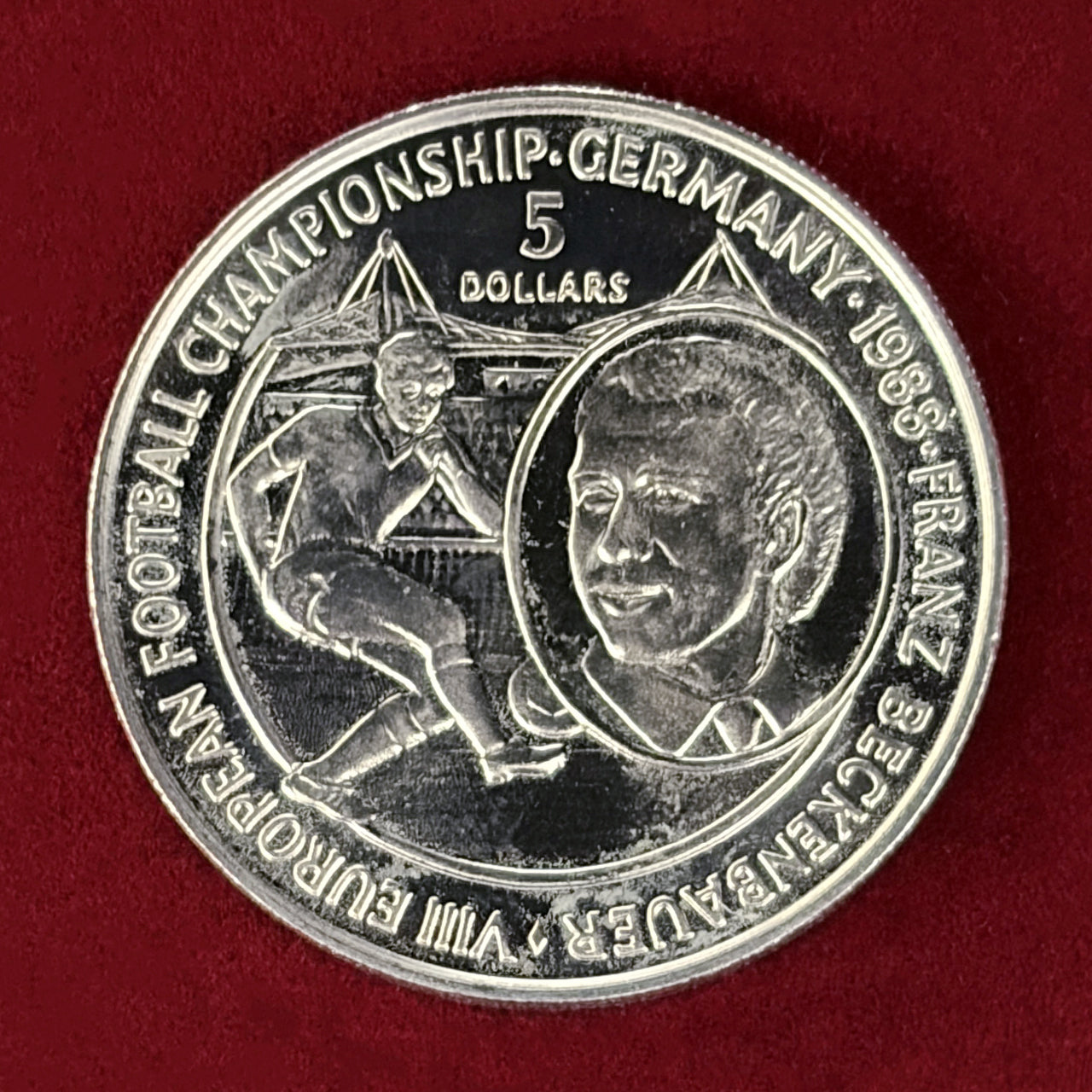 【ニウエ】第8回ヨーロッパサッカー選手権ドイツ大会記念 5ドル 白銅貨 1988［C-0001000］