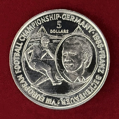 【ニウエ】第8回ヨーロッパサッカー選手権ドイツ大会記念 5ドル 白銅貨 1988［C-0001000］