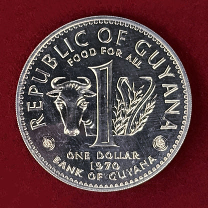 【ガイアナ】国連食糧農業機関 1ドル 白銅貨 プルーフ 1970［C-0001005］