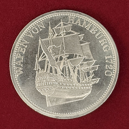 【ドイツ・ハンブルク】メダル 帆船ヴァッペン・フォン・ハンブルクと紋章［C-0001012］