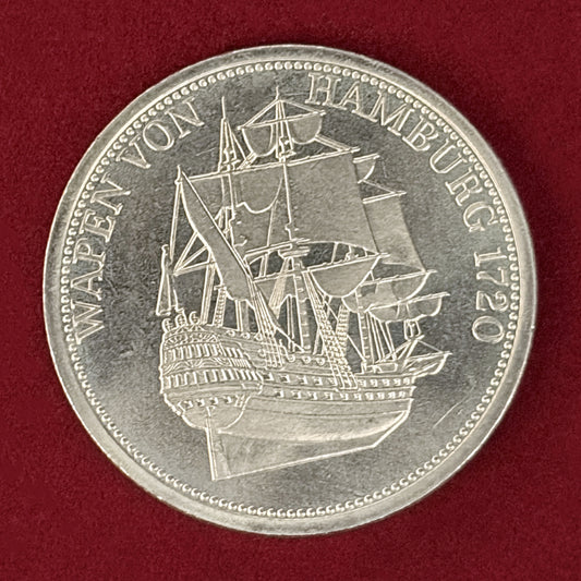 【ドイツ・ハンブルク】メダル 帆船ヴァッペン・フォン・ハンブルクと紋章［C-0001012］