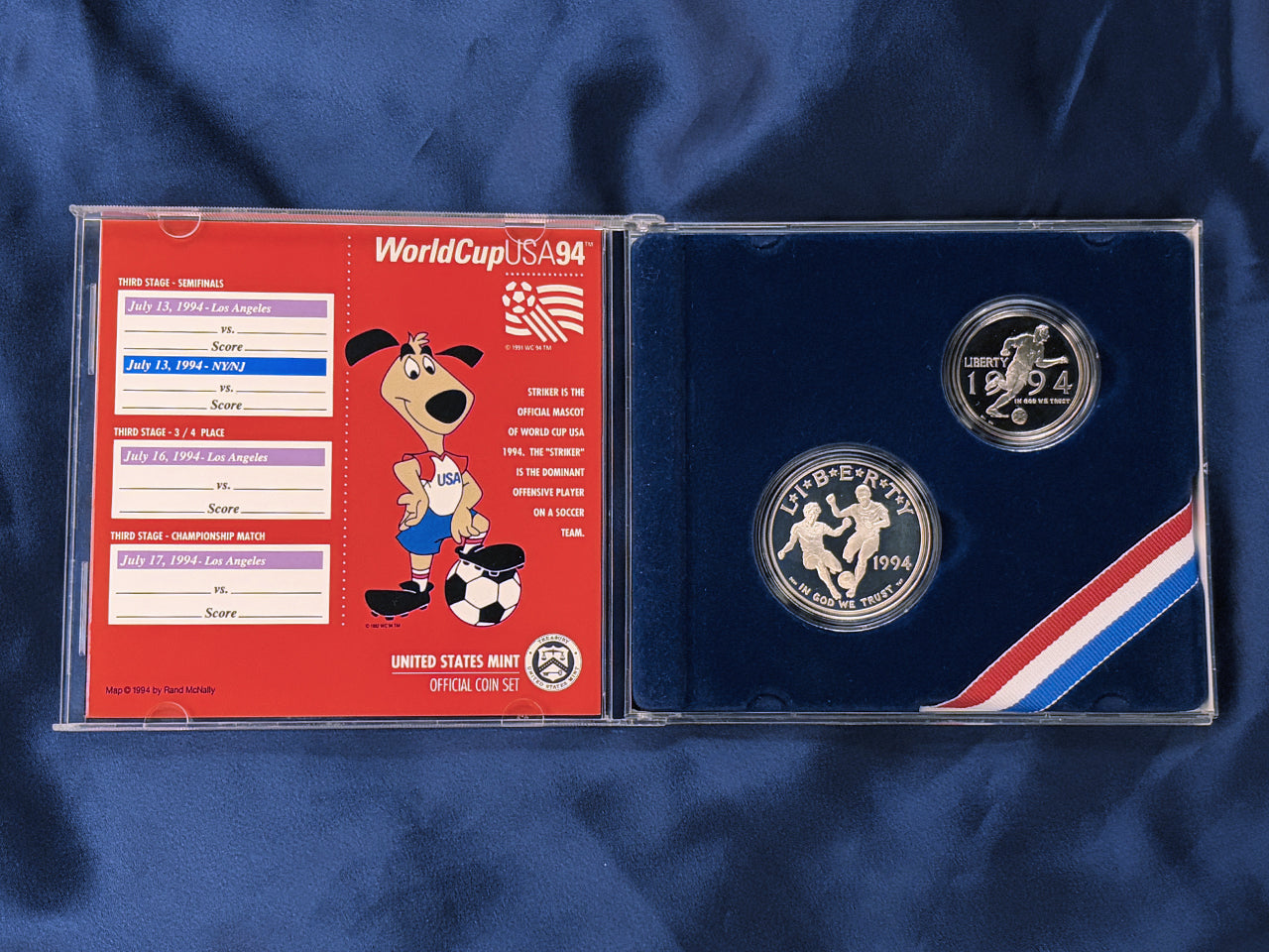 アメリカ】FIFAワールドカップ アメリカ大会記念 プルーフセット 2枚組