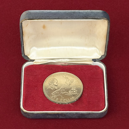 【ニュージーランド】ジェームズ・クック航海200周年記念 1ドル 白銅貨 1969［C-0001024］