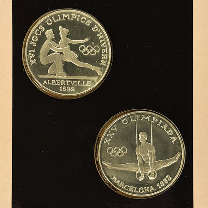 【アンドラ】1992年バルセロナ＆アルベールビルオリンピック記念 プルーフセット 2枚組 1988［C-0001025］