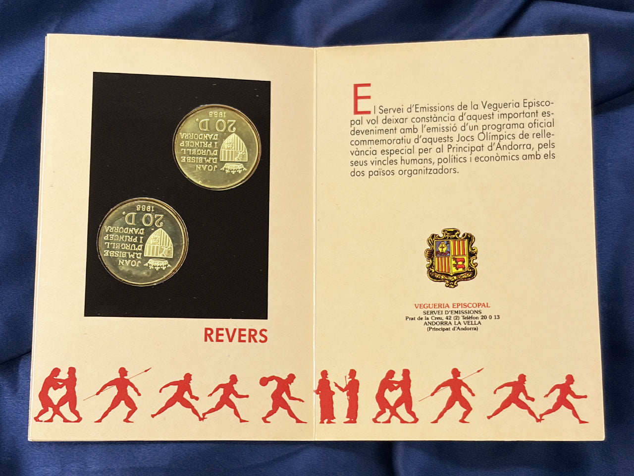 【アンドラ】1992年バルセロナ＆アルベールビルオリンピック記念 プルーフセット 2枚組 1988［C-0001025］