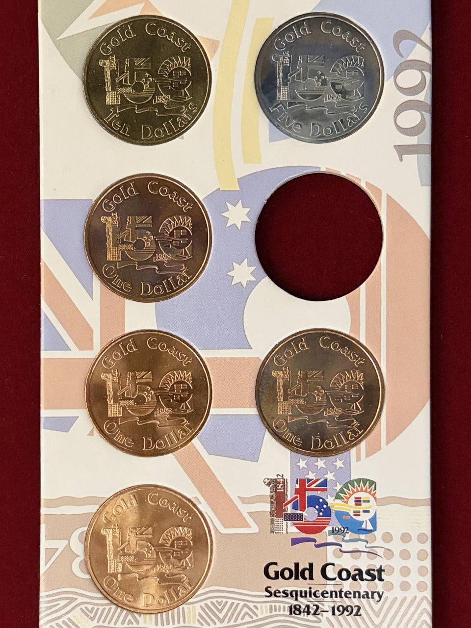 【オーストラリア】ゴールドコースト150周年記念 Trade Dollar 6枚組 1992［C-0001059］
