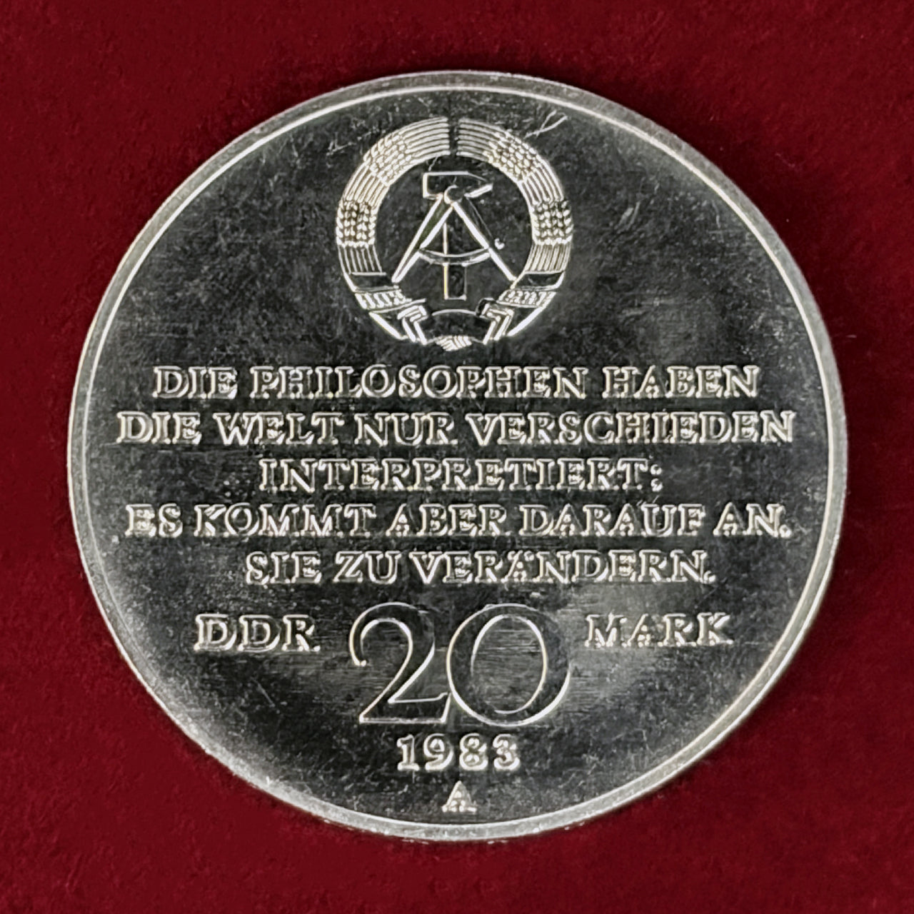 【東ドイツ】カール・マルクス没後100周年 20マルク 白銅貨 1983［C-0001063］
