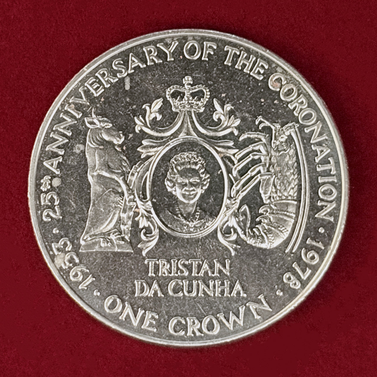 【トリスタンダクーニャ】エリザベス2世戴冠25周年記念 クラウン 白銅貨 1978［C-0001064］