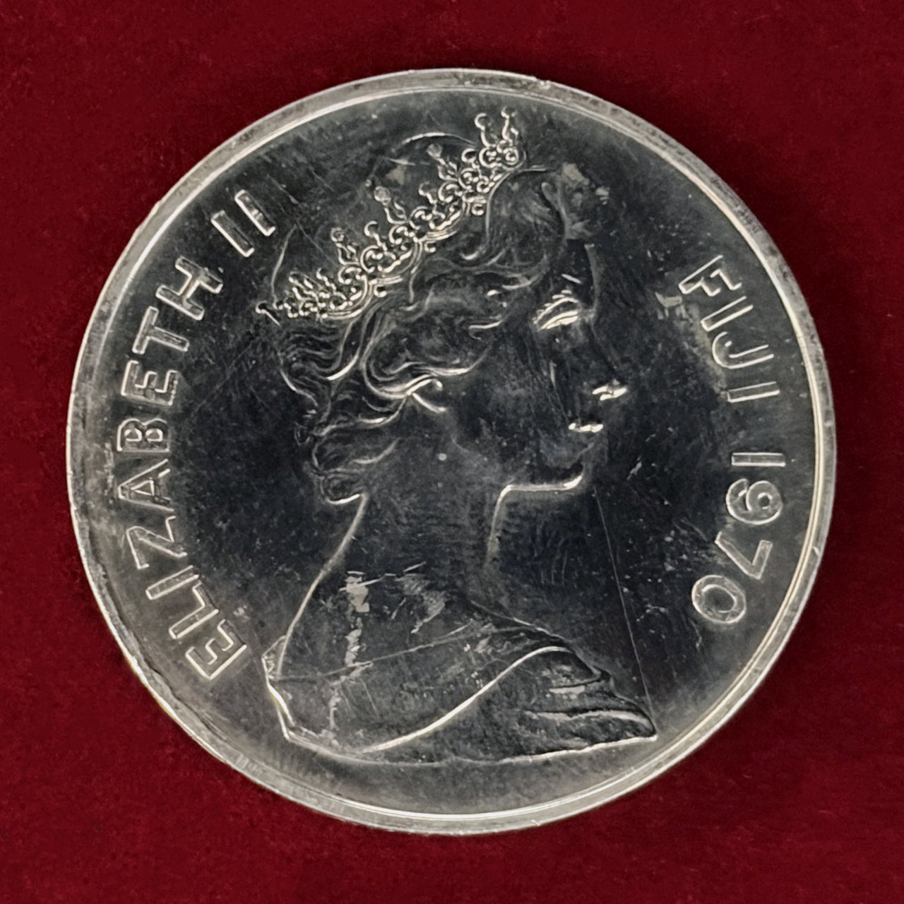 【フィジー】フィジー自治領独立記念 1ドル 白銅貨 1970［C-0001069］